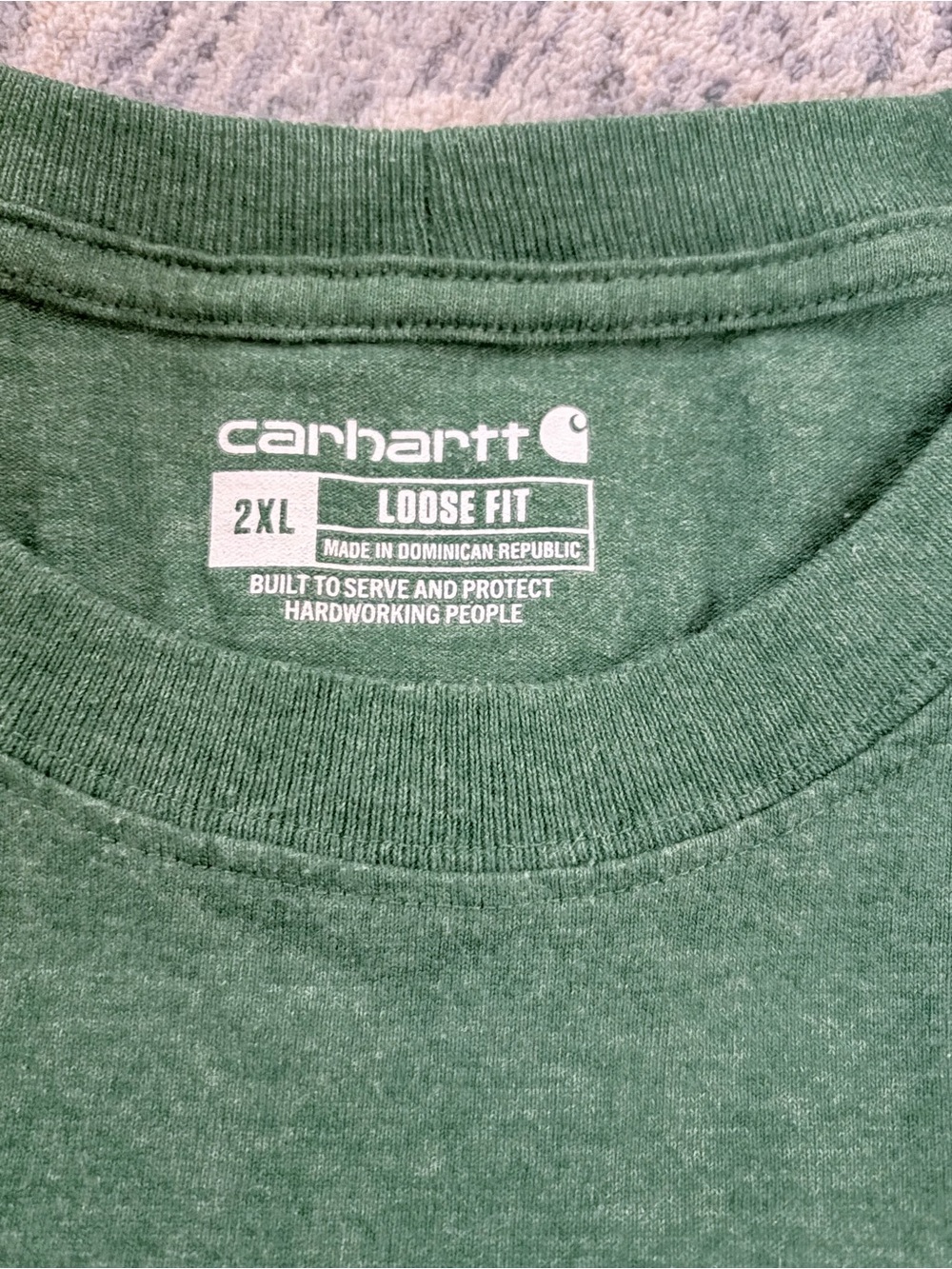Carhartt Green Long Sleeve Pocket Tee 2XL FLAWED - Picture 4 of 7